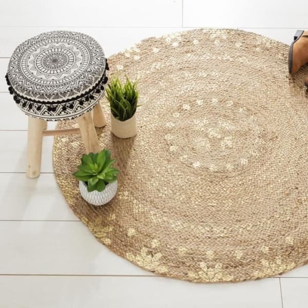 Rund vegetabilisk jutematta "Shine" diameter 115 cm Atmosphera