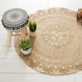 Miniatyrbild 4 av 4: Rund vegetabilisk jutematta "Shine" diameter 115 cm Atmosphera