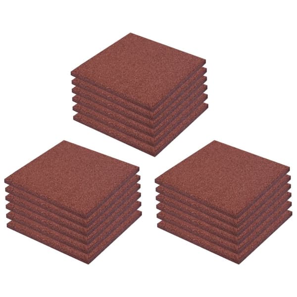 vidaXL Kaatumissuojalevyt 18 kpl kumi 50x50x3 cm punainen -  Lattiat & matot