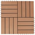 Pikkukuva 1 / 7: vidaXL Lattialaatat 11 kpl WPC 30x30 cm 1 m² tiikin värinen -  Lattiat & matot
