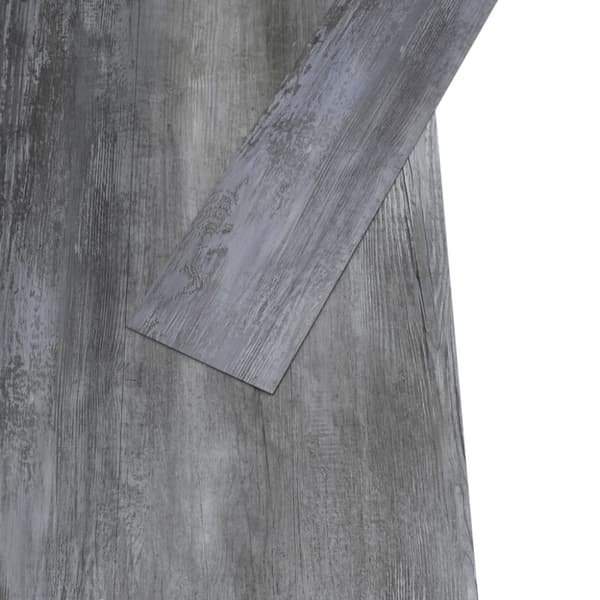 vidaXL PVC-golvbrädor 5,02 m² självhäftande 2 mm blank grå -  Golvbeläggning