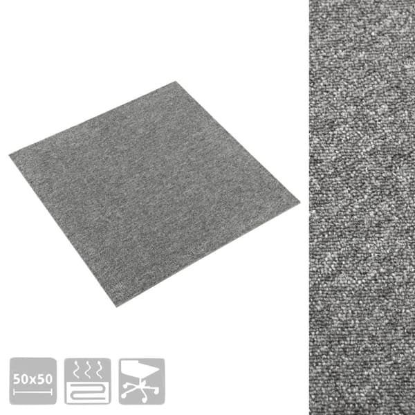 vidaXL tæppefliser 20 stk. 5 m² 50x50 cm grå -  Gulve