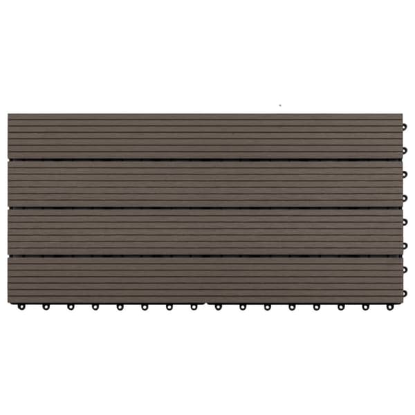 vidaXL Markplattor 6 st WPC 60x30 cm 1,08 m² mörkbrun -  Golvbeläggning