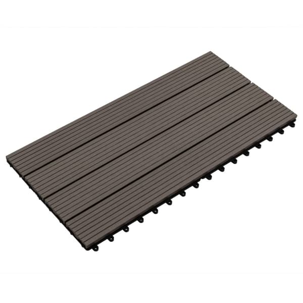 vidaXL Markplattor 6 st WPC 60x30 cm 1,08 m² mörkbrun -  Golvbeläggning