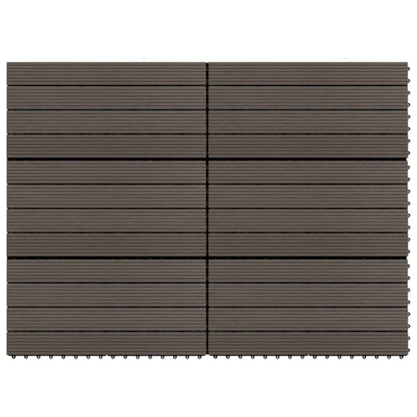 vidaXL Markplattor 6 st WPC 60x30 cm 1,08 m² mörkbrun -  Golvbeläggning
