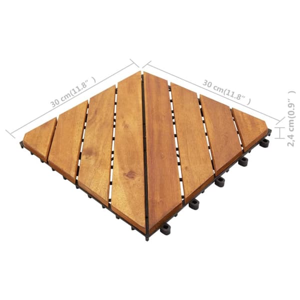 vidaXL terrassefliser 10 stk. 30x30 cm massivt akacietræ -  Gulve