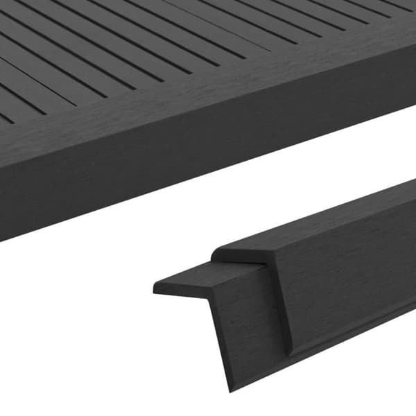 vidaXL Terassin reunuslauta WPC 170 cm musta - Lattiat & matot