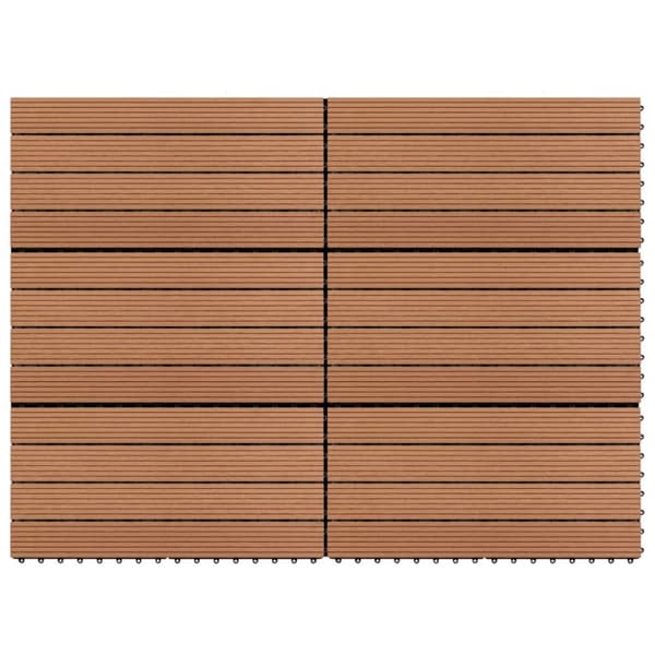 vidaXL WPC-fliser 60 x 30 cm 6 stk. 1 m² brun -  Gulve