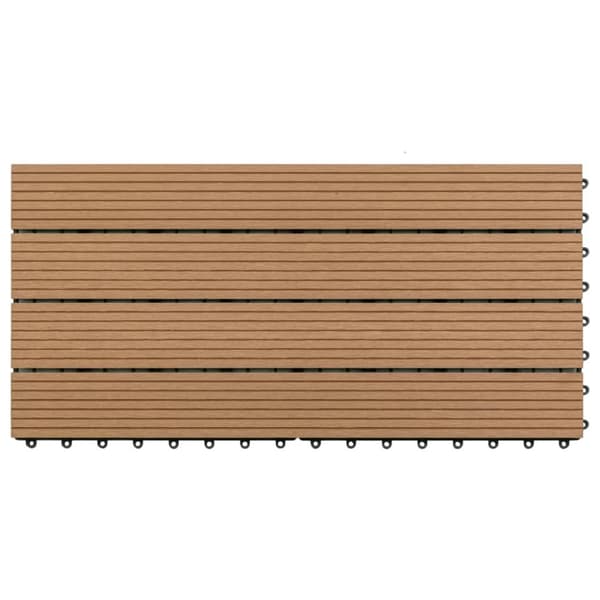 vidaXL terrassefliser 6 stk. 60x30 cm 1,08 m² WPC brun -  Gulve