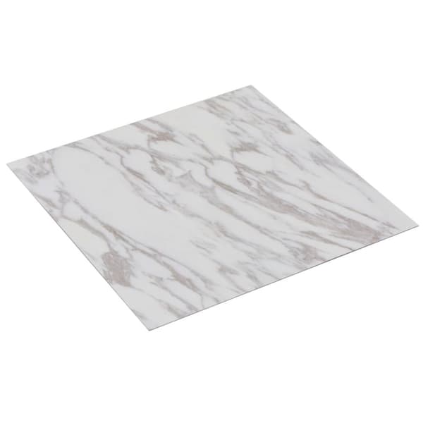 vidaXL Självhäftande PVC-golvplankor 5,11 m² vit marmor -  Golvbeläggning