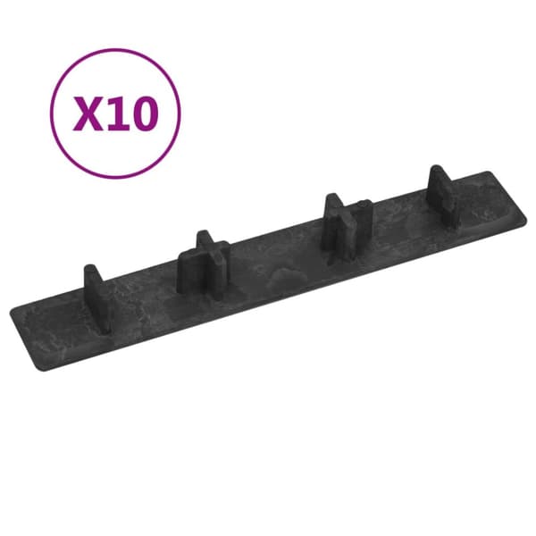 vidaXL Kantlist 10 st svart plast -  Golvbeläggning