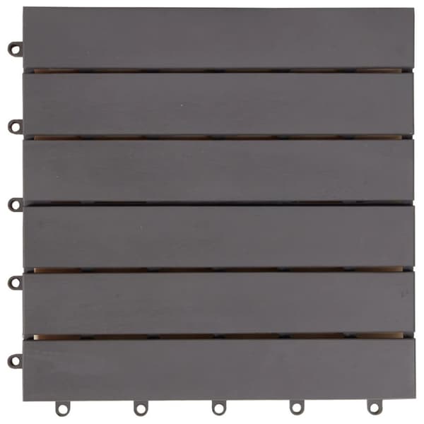 vidaXL terrassefliser 10 stk. 30 x 30 cm massivt akacietræ gråvasket -  Gulve