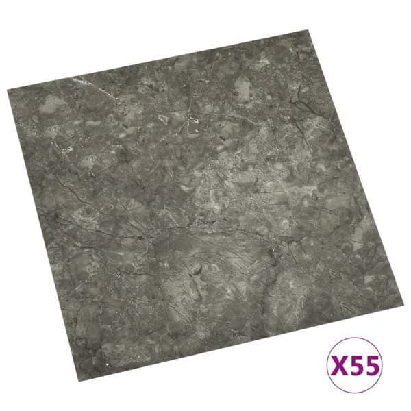 vidaXL Itsekiinnittyvä lattialankku 55 kpl PVC 5,11 m² harmaa -  Lattiat & matot