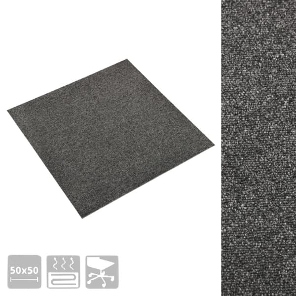 vidaXL tæppefliser 20 stk. 5 m² 50x50 cm antracitgrå -  Gulve