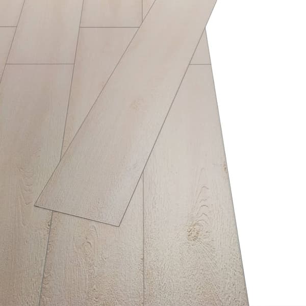 vidaXL PVC lattialankku ei-itsekiinnittyvä 5,26 m² 2 mm valk. tammi -  Lattiat & matot