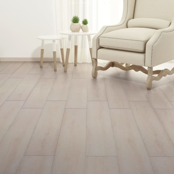 vidaXL PVC lattialankku ei-itsekiinnittyvä 5,26 m² 2 mm valk. tammi -  Lattiat & matot
