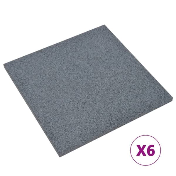 vidaXL faldfliser 6 stk. 50x50x3 cm gummi grå -  Gulve