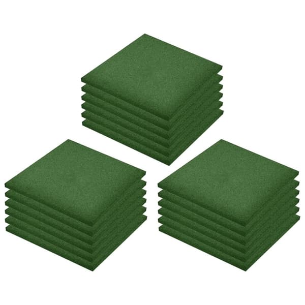 vidaXL Kaatumissuojalevyt 18 kpl kumi 50x50x3 cm vihreä -  Lattiat & matot