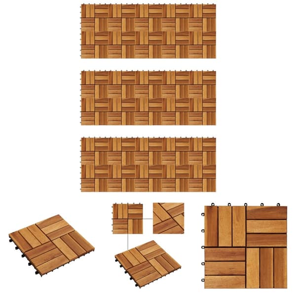 Balkongplattor i akaciaträ 30 x 30, 30 st -  Golvbeläggning