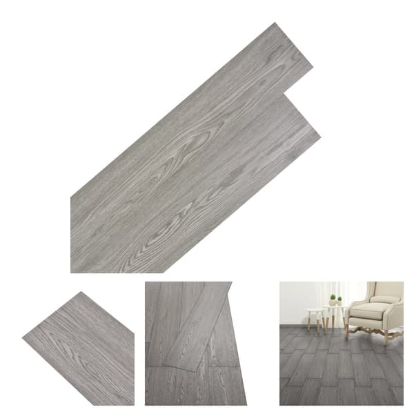 The Living Store Självhäftande PVC-golvplankor 5,02 m² 2 mm mörkgrå -  Golvbeläggning