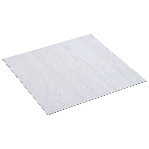 The Living Store Självhäftande golvplankor 5,11 m² PVC vit -  Golvbeläggning