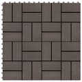 Pikkukuva 2 / 7: The Living Store Lattialaatat 11 kpl WPC 30x30 cm 1 m² tummanruskea -  Lattiat & matot