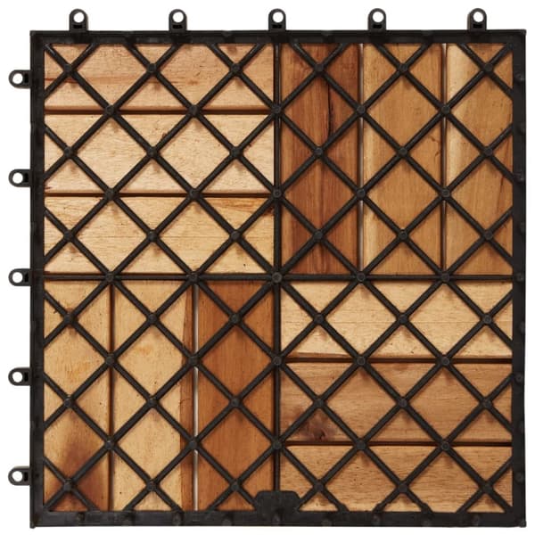 10 kpl Akaasia Terassilevy 30 x 30 cm -  Lattiat & matot