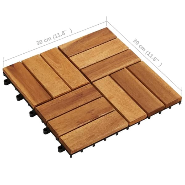 10 kpl Akaasia Terassilevy 30 x 30 cm -  Lattiat & matot