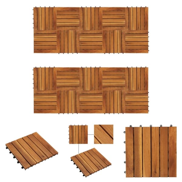 Balkongplattor med vertikal design 30 x 30 20 st -  Golvbeläggning