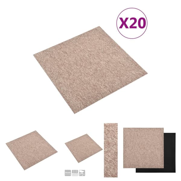 The Living Store Textilplattor 20 st 5 m² 50x50 cm beige -  Golvbeläggning