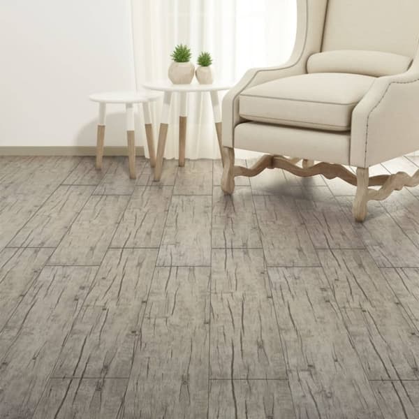 The Living Store Ej självhäftande PVC-golvplankor 5,26 m² 2 mm ek -  Golvbeläggning