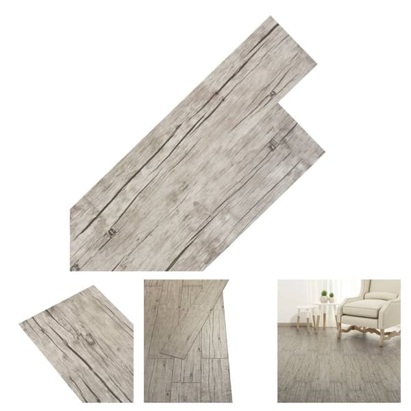 The Living Store Itsekiinnittyvä PVC-lattialankku 5,02 m² 2 mm Tammi Kulunut -  Lattiat & matot