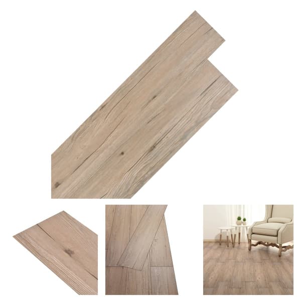 The Living Store selvhæftende PVC-gulvplanker 5,02 m² 2 mm egetræ brun -  Gulve
