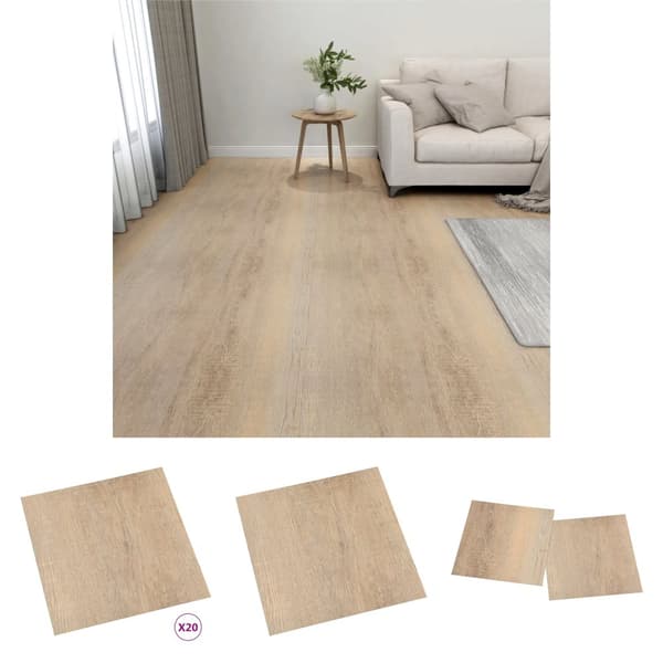 The Living Store Självhäftande golvplankor 20 st PVC 1,86 m² brun -  Golvbeläggning