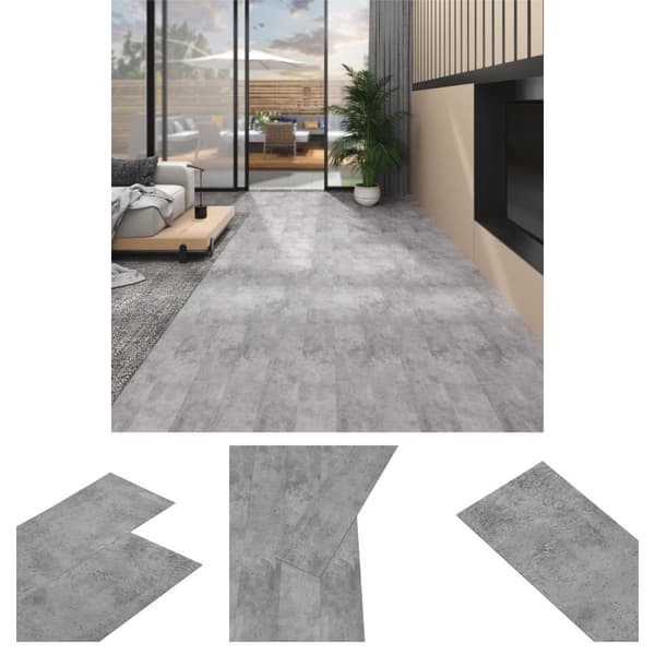 The Living Store PVC-lattialankut 5,02 m² 2 mm itseliimautuva sementinruskea - Lattiat & matot