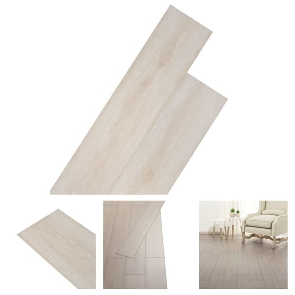 The Living Store Itsekiinnittyvä PVC-lattialankku 5,02 m² 2 mm Tammi Valkoinen -  Lattiat & matot