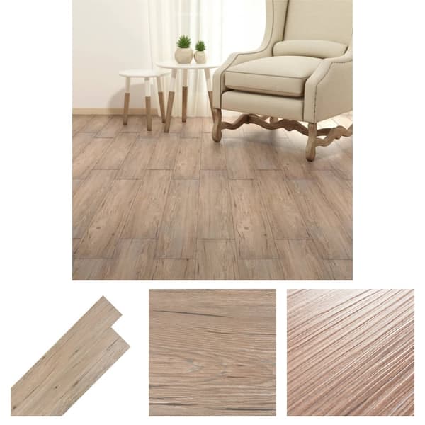 The Living Store Självhäftande PVC-golvplankor 5,21 m² 2 mm brun ek - Golvbeläggning