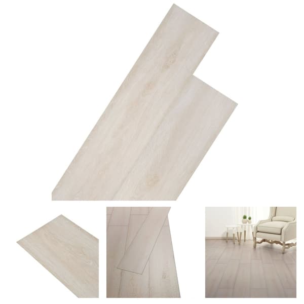 The Living Store Ej självhäftande PVC-golvplankor 5,26 m² 2 mm klassisk ek vit -  Golvbeläggning