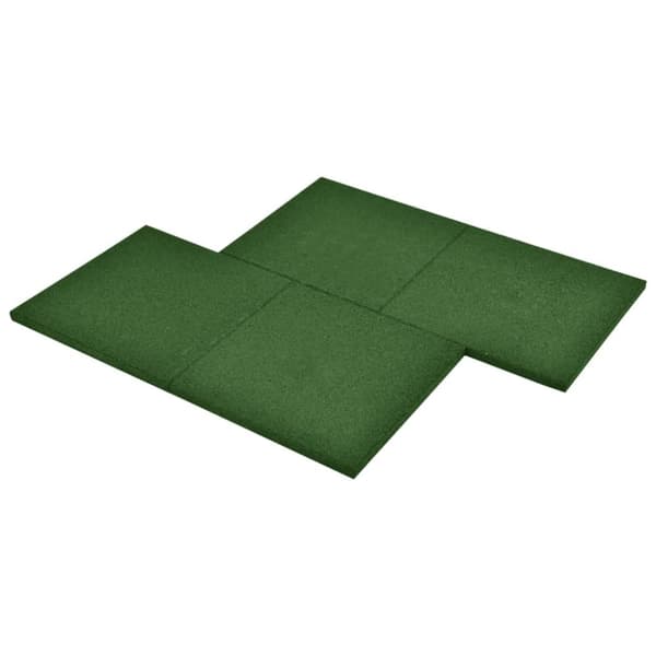 The Living Store faldfliser 12 stk. gummi 50 x 50 x 3 cm grøn -  Gulve