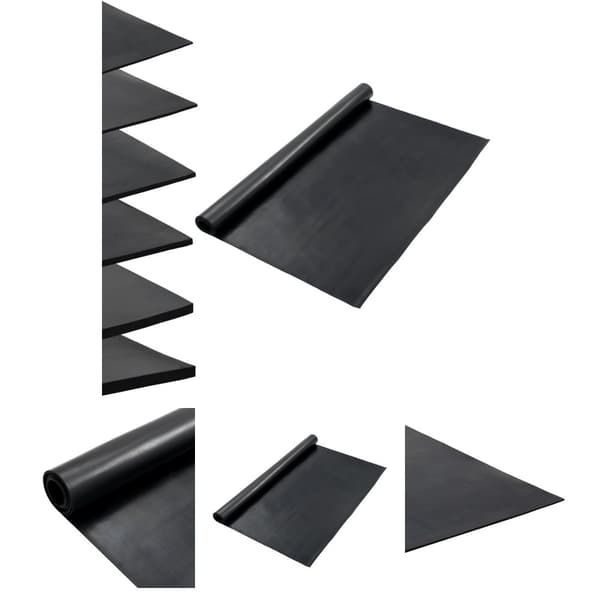 The Living Store skridsikker gulvmåtte 1,2x2 m 1 mm gummi glat -  Gulve