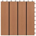 Pikkukuva 5 / 7: WPC Tiilet 30x30cm 11 kpl 1m2 Ruskea -  Lattiat & matot
