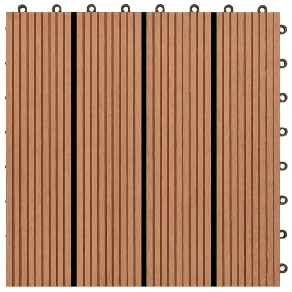 WPC Tiilet 30x30cm 11 kpl 1m2 Ruskea -  Lattiat & matot