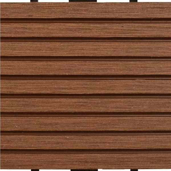 WPC Tiilet 30x30cm 11 kpl 1m2 Ruskea -  Lattiat & matot