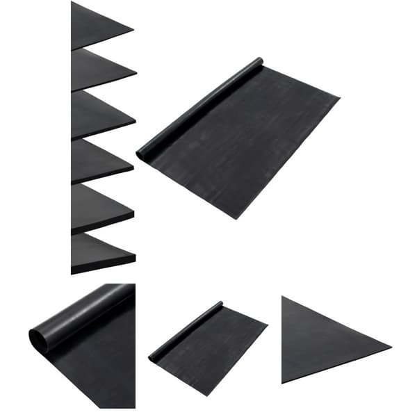 The Living Store skridsikker gulvmåtte 1,2x5 m 1 mm gummi glat -  Gulve
