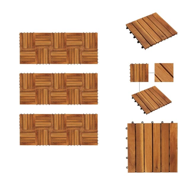 Golvbeläggning - Balkongplattor med vertikal design 30 x 30, 30 st