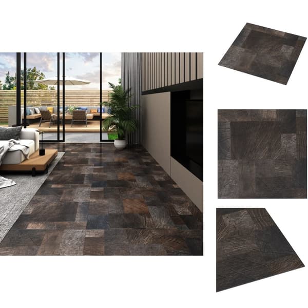 Golvbeläggning - Living PVC-golvbrädor självhäftande 5,11 m² trästruktur brun