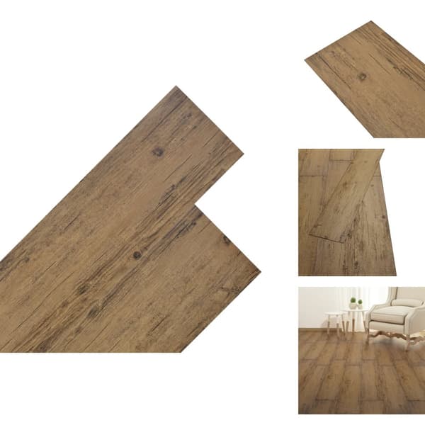 Lattiat & matot - Living PVC lattialankku ei-itsekiinnittyvä 5,26 m² 2 mm pähkinänruskea