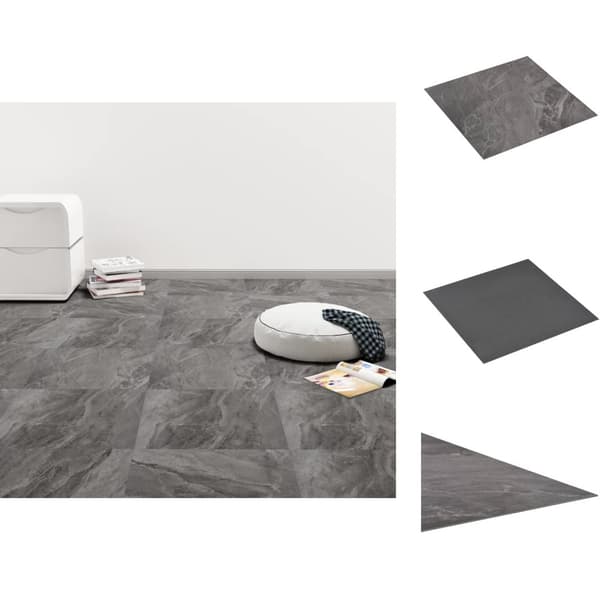 Golvbeläggning - Living Självhäftande PVC-golvplankor 5,11 m² svart med mönster