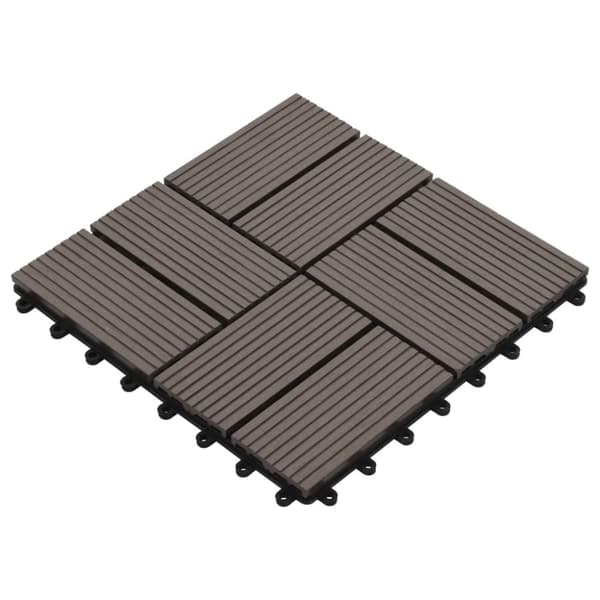 Gulve - Living terrassefliser 11 stk. WPC 30 x 30 cm 1 m2 mørkebrun