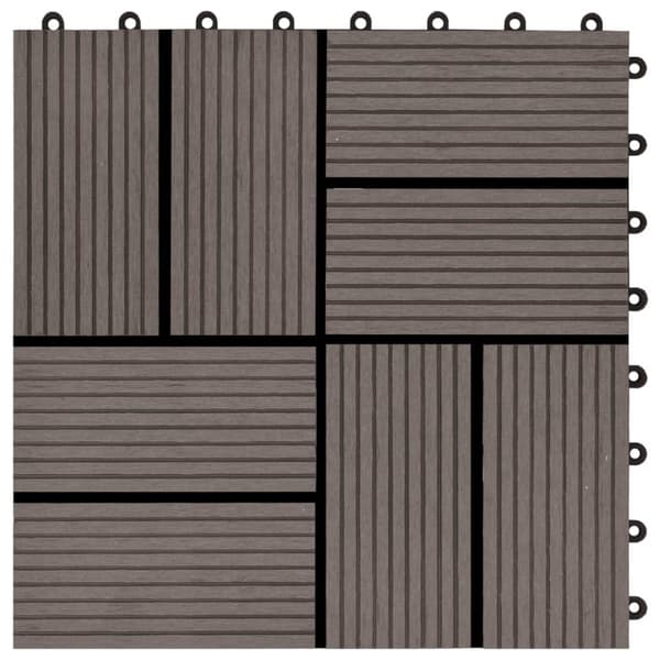 Gulve - Living terrassefliser 11 stk. WPC 30 x 30 cm 1 m2 mørkebrun